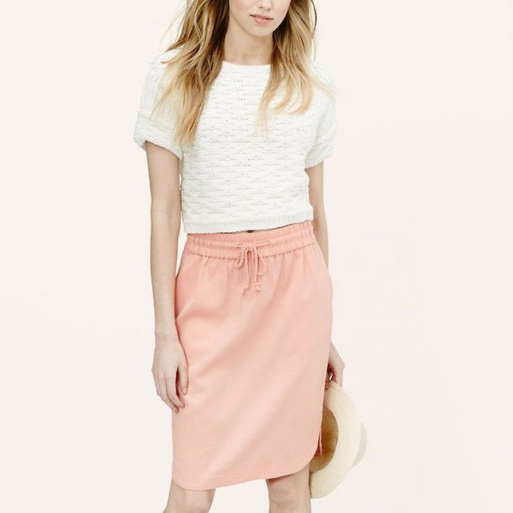 Loft Peach Summer Midi Skirt